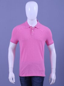 Red Line Mens Pink Solid 100% Cotton Polo Collar T-Shirt