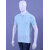 Men's Water Blue Enzyme Finish Solid Polo T-Shirt