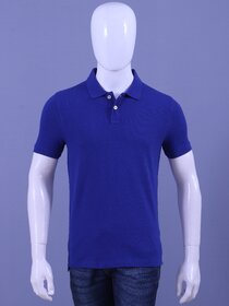 Red Line Mens Blue Solid 100% Cotton Polo Collar T-Shirt