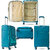 Timus Salsa 4 Wheel Teal Blue Trolley Suitcase Set of 2,22+26 inches Expandable Cabin and Check-in Luggage with inbuilt