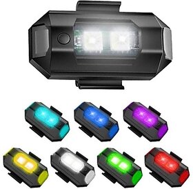 IIVAAS Universal Safety Signal Aircraft Blinking Strobe 7 Colors Led Light Multipurpose Waterproof for Motorbike Helmet Bicycle Car Scooties and Anywhere (Pack of 1)