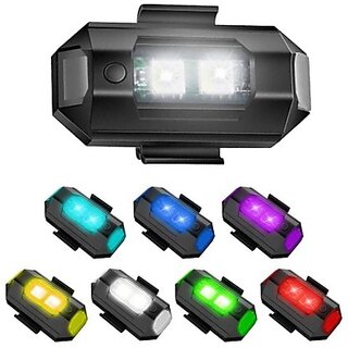 IIVAAS Universal Safety Signal Aircraft Blinking Strobe 7 Colors Led Light Multipurpose Waterproof for Motorbike Helmet Bicycle Car Scooties and Anywhere (Pack of 1)