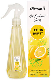 OSSA Lemon Burst Air Freshener Long Lasting Home Fragrance For Home, Office, Car Spray (300 ml)