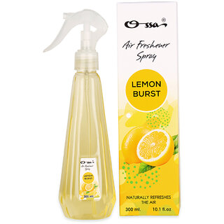 OSSA Lemon Burst Air Freshener Long Lasting Home Fragrance For Home, Office, Car Spray (300 ml)
