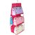Unicrafts Purse Handbag Organizer 6 Pocket Foldable Large Clear Anti Dust Hanging Handbag Storage Organizer with Hook Purse Hanger Storage Holder for Wardrobe Closet Organizer Pack of 1 Pc Pink Handbag Organizer ()