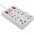 Multi Pin White Extension Board 8 Socket 1 Switches