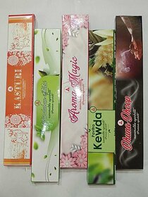 Navamallika Agarbatti Navamallika Divya Dhoopam Multi Fragnannce, Kasturi, Dhuna Dhoop, Pavitra Kewda, Aroma Magic, Vrindaban Tulsi (25, Set Of 10)