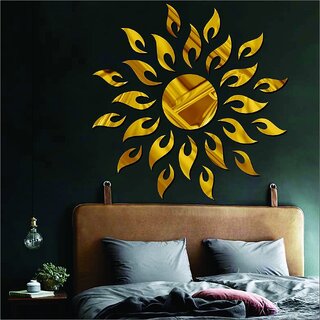 Grahak Trend 3D Acrylic Sun Flame (45cm X 45cm) with Extra 10 Butterfly Sticke.