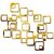 Grahak Trend 30 Six Size Square Golden 3D Acrylic wall Sticker
