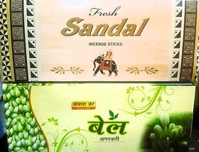 Navamallika Agarbatti Bel Sandal Agarbatti Set Of 24 Bel, Sandal (10, Set Of 24)