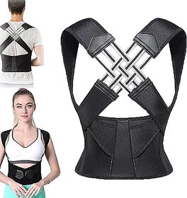 UnV Posture Corrector Belt for Men  Women Shoulder and Back Pain Relief Posture Corrector (Black)