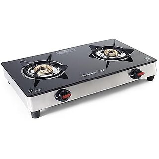 Wonderchef Galaxy 2 Burner Auto Cooktop  6Mm Toughened Glass  Piezo Auto Ignition  2 Years Warranty