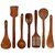 Wooden Spoon Kitchen Tool Set of 6 (Brown)