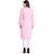 Numak Women Chikan Embroidery Straight Kurta (Pink, White)