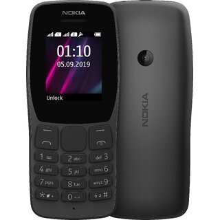 Second Hand (Refurbished) Nokia 110 (Dual SIM, 1.7 Inch Display), Black - Superb Condition, Like New