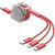 TecSox Micro USB Cable 1 m T-3in1cable-R1 (Compatible with Mobile, Laptop, Tablet, Mp3, Gaming Device, Red)_WHL-191