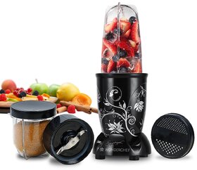 Wonderchef Nutri-Blend, 400W, 22000 Rpm Mixer-Grinder, Blender, Ss Blades, 2 Unbreakable Jars, With Sipper Lid, 2 Years Warranty, Black, Online Recipe Book By Chef Sanjeev Kapoor