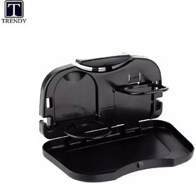 Car Backseat Food Travel Dining Tray Cup And Bottle Holder In Black Color