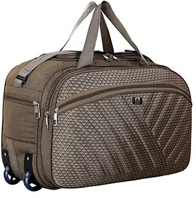 Avila 60 L Strolley Duffel Bag - 60 L 20 Inch Luggage Bag Travel Bag For Men Women Duffle Luggage Trolly Bags - Brown - Large Capacity