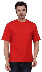 JAGTEREHO Black Oversized Cotton Crew Neck Half Sleeve T-Shirt for Men And Boys