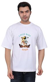 JAGTEREHO Men's Oversized Cotton T-Shirt with Half Sleeves in Fiery Black || Need More Space