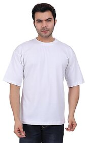 JAGTEREHO Black Oversized Cotton Crew Neck Half Sleeve T-Shirt for Men And Boys