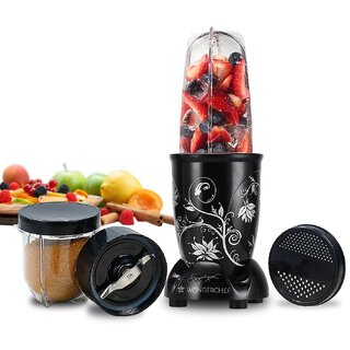 Wonderchef Nutri-Blend, 400W, 22000 Rpm Mixer-Grinder, Blender, Ss Blades, 2 Unbreakable Jars, With Sipper Lid, 2 Years Warranty, Black, Online Recipe Book By Chef Sanjeev Kapoor