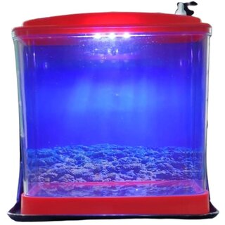 Happy Fins Single Mini Betta Fish Tank With Inbuilt Led Light And Standind130