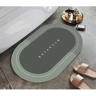 Xxssier Anti Skid Non Slip Water Absorbing Mat For Bathroom Mat, Dry Rubber Backed Anti-Slip Floor Mat (Size 6040 Cm) (Color Green)
