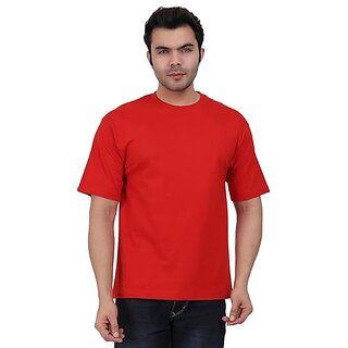 JAGTEREHO Black Oversized Cotton Crew Neck Half Sleeve T-Shirt for Men And Boys