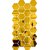 Grahak Trend - 28 Hexagon Golden - 3D Acrylic Decorative Mirror Wall Stickers