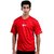 JAGTEREHO Men's Oversized Round Neck Half Sleeve Cotton T-Shirt Red