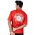 JAGTEREHO Men's Oversized Round Neck Half Sleeve Cotton T-Shirt Red