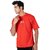 JAGTEREHO Men's Oversized Round Neck Half Sleeve Cotton T-Shirt Red