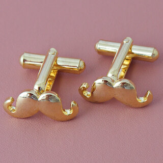 Lucky Jewellery Unique Golden Color Golden Plated Formal Wedding Shirt, Suit, Blazer Cufflinks Pair Set for Men