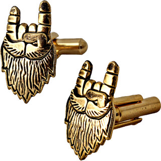 Lucky Jewellery Unique Golden Color Golden Plated Formal Wedding Shirt, Suit, Blazer Cufflinks Pair Set for Men