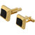Lucky Jewellery Unique Black Color Golden Plated Formal Wedding Shirt, Suit, Blazer Cufflinks Pair Set for Men