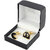 Lucky Jewellery Unique Black Color Golden Plated Formal Wedding Shirt, Suit, Blazer Cufflinks Pair Set for Men
