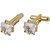 Lucky Jewellery Unique White Color Golden Plated Formal Wedding Shirt, Suit, Blazer Cufflinks Pair Set for Men