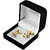 Lucky Jewellery Unique White Color Golden Plated Formal Wedding Shirt, Suit, Blazer Cufflinks Pair Set for Men