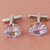 Lucky Jewellery Unique White Color Silver Plated Formal Wedding Shirt, Suit, Blazer Cufflinks Pair Set for Men