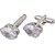 Lucky Jewellery Unique White Color Silver Plated Formal Wedding Shirt, Suit, Blazer Cufflinks Pair Set for Men