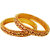 Lucky Jewellery 18K Gold Plated Designer Reddish maroon color Traditional Ethinic Bangles set For Women