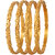 Lucky Jewellery 18K Gold Plated Designer Gold color Traditional Ethinic Bangles set For Women
