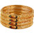 Lucky Jewellery 18K Gold Plated Designer Gold color Traditional Ethinic Bangles set For Women