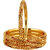 Lucky Jewellery 18K Gold Plated Designer Gold color Traditional Ethinic Bangles set For Women