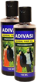 Adivasi Herbal Vishvambhari Hair Oil - Pack Of 2 (100ml)