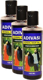 Adivasi Herbal Vishvambhari Hair Oil - Pack Of 3 (100ml)