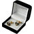Lucky Jewellery Unique Black Color Golden Plated Formal Wedding Shirt, Suit, Blazer Cufflinks Pair Set for Men
