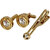 Lucky Jewellery Gold Plated White Color Stone Formal Wedding Shirt Suit Blazer Cufflink With Matching Tie Pin For Men